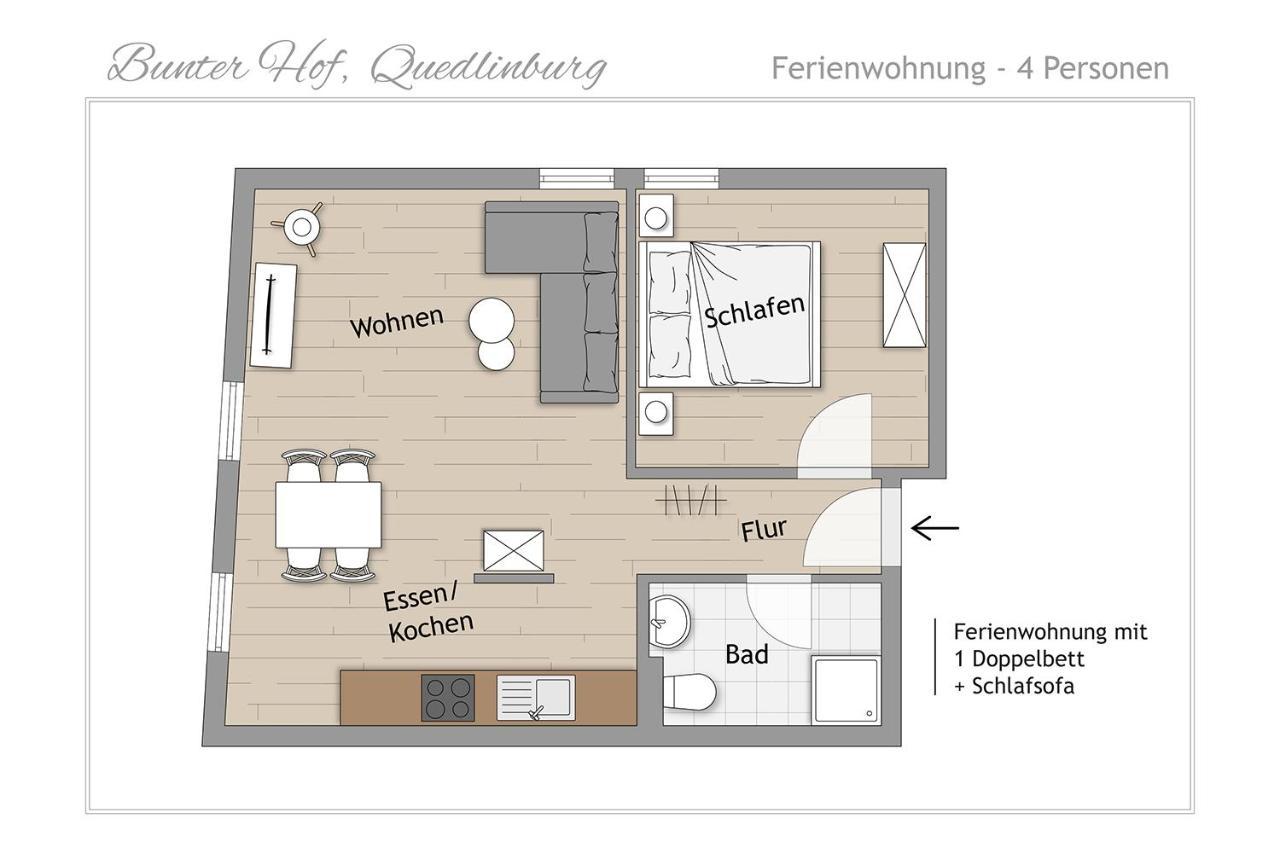 Ferienwohnungen Bunter Hof 크베들린부르크 외부 사진